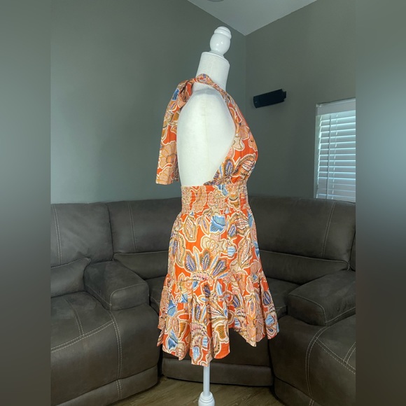 NWT Misa Los Angeles Tula Halter Convertible Mini Dress Tangerina Flora Sz M - Picture 9 of 15